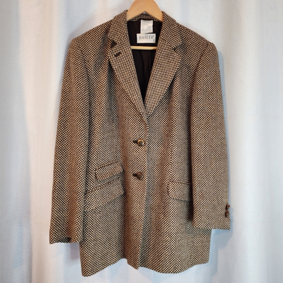 Vintage Women's 10 Basler 100% Lambswool Blazer Brown Single Breasted Pocketed - Picture 4 of 14